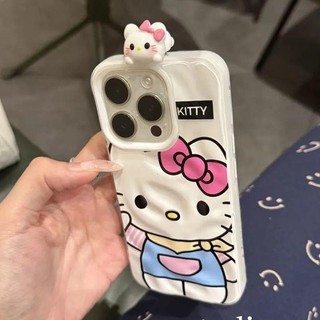Dành Cho IPhone 16 15 14 13 12 11 Pro Max X XR XS Max 7 8 Plus Boneka kartun KT 3D yang lucu Vỏ Điện Thoại Vỏ Mềm