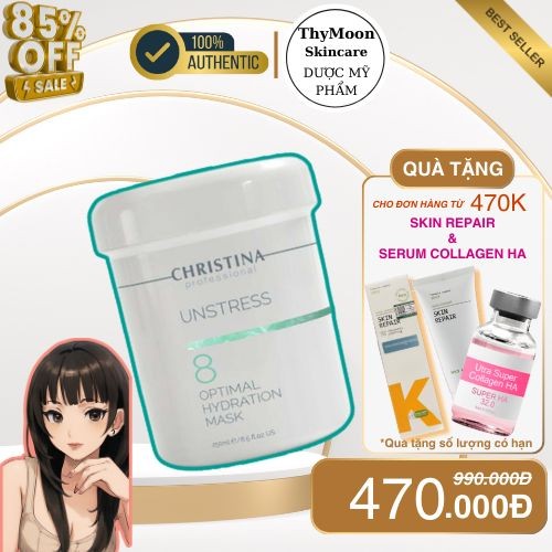 [C.Ty Chính Hãng]  Mặt nạ dưỡng ẩm phục hồi da Unstress Christina Optimal Hydration Mask – 250ml