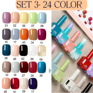Set sơn gel chai vuông12-24 màu sơn gel 15ml sơn gel thạch , sơn base sơn top bóng cứng móng dùng đèn uv led hotrend
