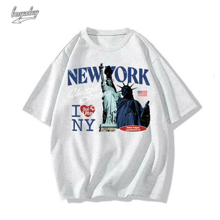 Áo phông beeyanbuy xám tượng nữ thần tự do áo thun gonz ulzzang 100% cotton-y1604 20240708