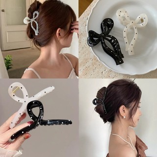 Acrylic chấm bi kéo kẹp tóc nữ nơ lưng cá mập kẹp phụ kiện tóc