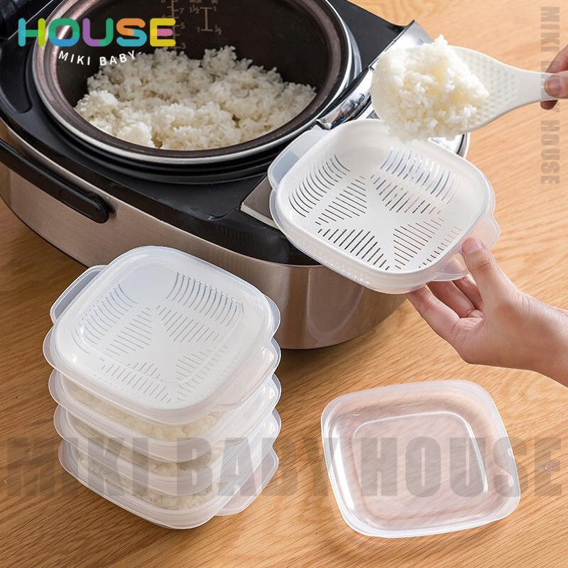 [MBH]Hộp Đựng Gạo Có Nắp Đậy Chống Nhiệt Để Ráo Nước Trái Cây Rau Củ Quả Tiện Dụng