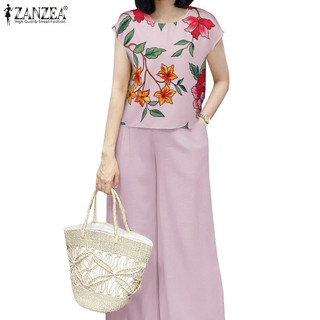 Zanzea Nữ Hàn Quốc Việc Làm In Hoa Túi Bên Áo Quần