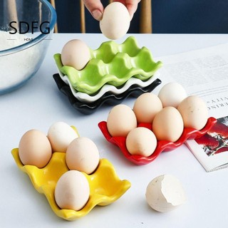 Sdfg khay trứng ăn sáng sứ trang trí trứng luộc gốm phục vụ món ăn giá để đồ