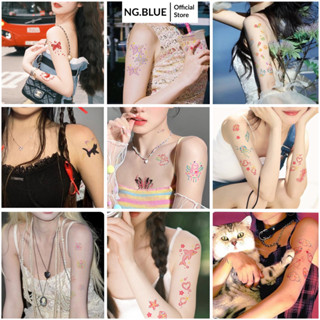 Bộ 50 hình xăm dán tạm thời tatoo giả hình con mèo hoa đi biển ngực giữ 5-7 ngày chống nước lâu trôi đẹp xinh dễ thương