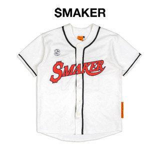 Áo bóng chày màu trắng 100% sport cotton - smaker baseball jersey in white