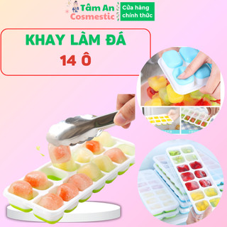 Khay làm đá 14 ngăn, khay đá silicon tiện lợi, làm đá nhanh
