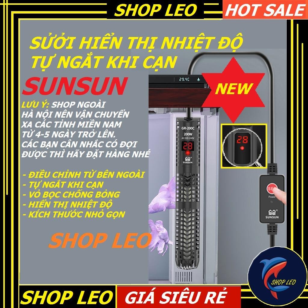 SƯỞI HIỂN THỊ LED SUNSUN GR 100W-200W-300W-500W dành cho hồ cá cảnh-Máy sưởi bể cá, hồ thủy sinh - Máy sưởi chống bỏng
