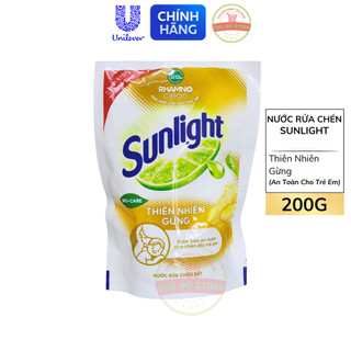 Nước rửa chén bát sunlight thiên nhiên gừng gốc thực vật - túi 200g