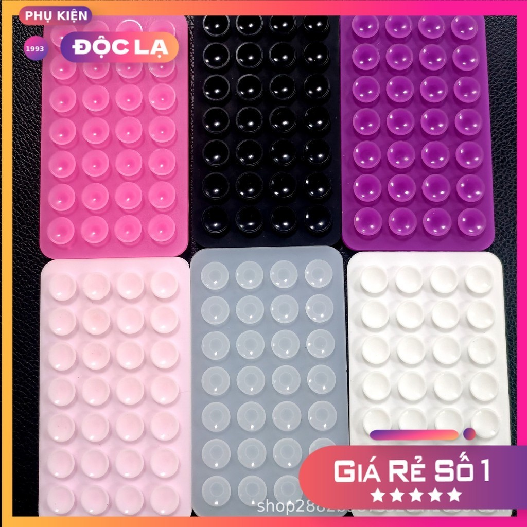 [ĐỌC MÔ TẢ] Bộ 56 Chân Hít Silicone (2 Mặt, Mỗi Mặt 28 lỗ) Dùng Cho Điện Thoại, Đồ dùng cần dán tường - HÀNG XỊN ĐỦ MÀU