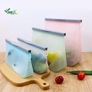 Túi Bảo Quản Silicon, Máy Rửa Chén Vi Sóng Có Thể Tái Sử Dụng Hộp Bảo Quản Thực Phẩm An Toàn, Túi Khóa Kéo Chống Rò Rỉ Đứng Lên BPA Free Kitchen Fresh Bag Sandwich