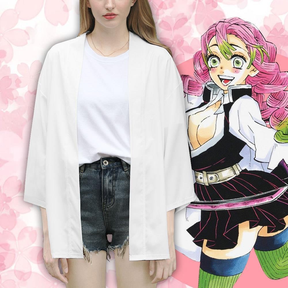 Demon Slayer Kanroji Mitsuri Phong Cách 3D In Kim Cương Nhật Bản Haori Yukata Cosplay Thời Trang Mùa