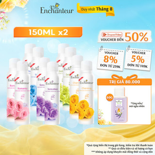 Combo 2 xịt khử mùi Enchanteur Charming/ Sensation/ Delightful/ Romantic/ Magic 150ml/ chai