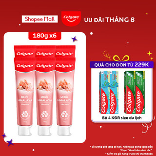 Bộ 6 Kem đánh răng Colgate thiên nhiên muối Himalaya sáng khỏe 180g x6