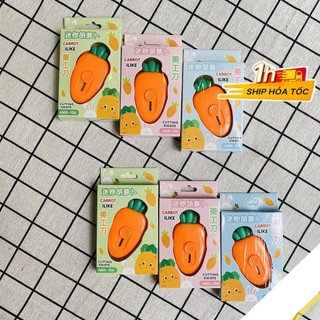 Dao rọc giấy mini dễ thương hình củ cà rốt K46 cute dao cắt giấy, sticker thủ công