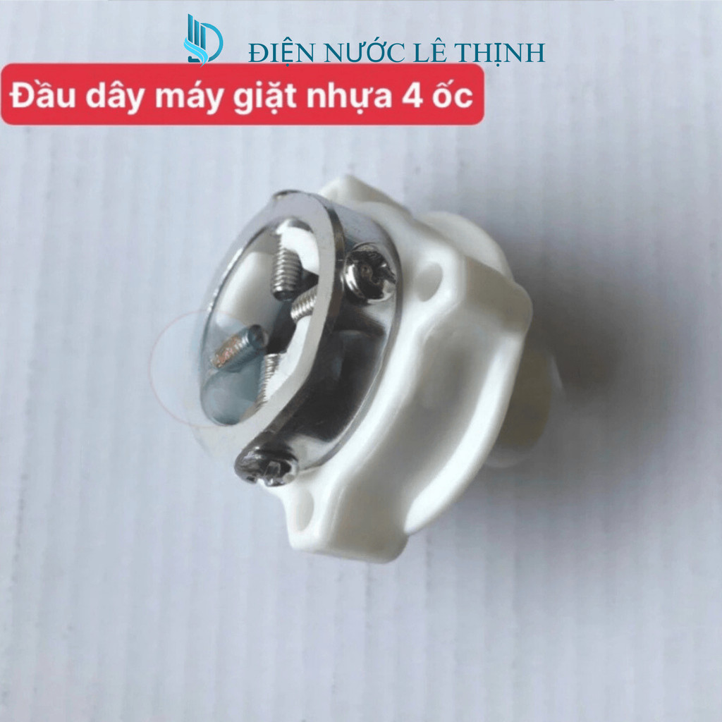Đầu dây cấp nước máy giặt nhựa 4 ốc hàng đẹp