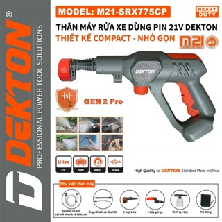 Thân máy rửa xe pin DEKTON M21-SRX775CP, Thiết kế Compact nhỏ gọn, Công suất 260w thiết bị xây dựng GT