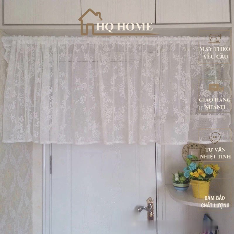 Rèm Ren Che Kệ Bếp Tặng Kèm Dây Vén