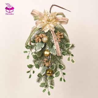 Giáng Sinh Giọt Nước Swag Vòng Hoa Mùa Đông Treo Cửa Swag Vòng Hoa Swag Cho Đảng Nhân Tạo Giọt Nước Hoa Giáng Sinh Cụm Xanh Lên Trên Cây Giáng Sinh Navidad