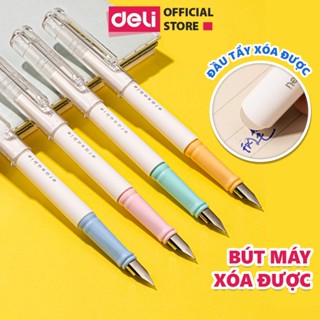 Bút Máy Xóa Được Học Sinh Deli Kèm Ống Mực Xanh Cao Cấp Cố Định Cách Cầm Nắm Màu Macaron Bút Luyện Viết Chữ Đẹp