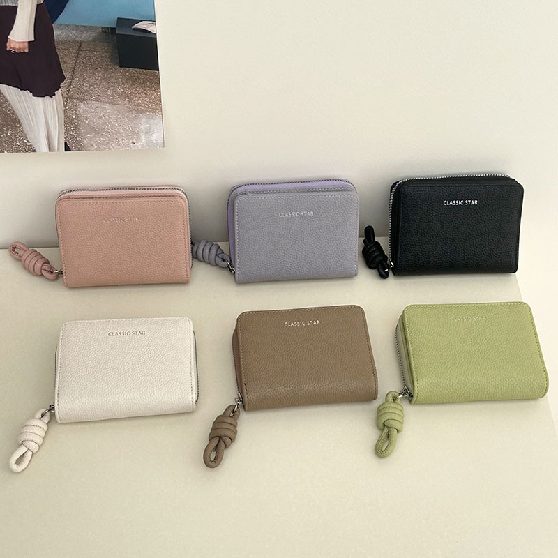 Ví nữ ngọt ngào thời trang Dễ thương Khóa hai chiều Đa chức năng Hộp đựng thẻ Ví đựng tiền mặt