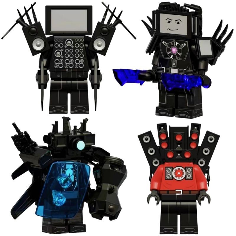 Tương thích với Lego Titan Màn Hình Âm Thanh Nhà Vệ Sinh Người Lắp Ráp Búp Bê Truyền Hình Người Tươn