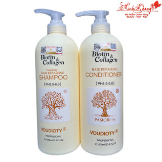 Gội xả Biotin & Collagen Hair Repairing VOUDIOTY Phục Hồi Tóc Hư Tổn 1000mlx2 ( 2023 ) 