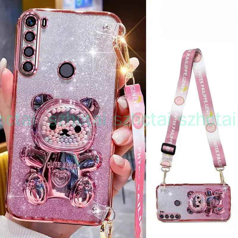 Vỏ Cho Redmi Note 8 Vỏ Điện Thoại Giảm Căng Thẳng Nhiều Màu Sắc Hạt Gấu Gấp Giá Đỡ Ốp Lưng Điện Thoại Có Dây Đeo Ngang