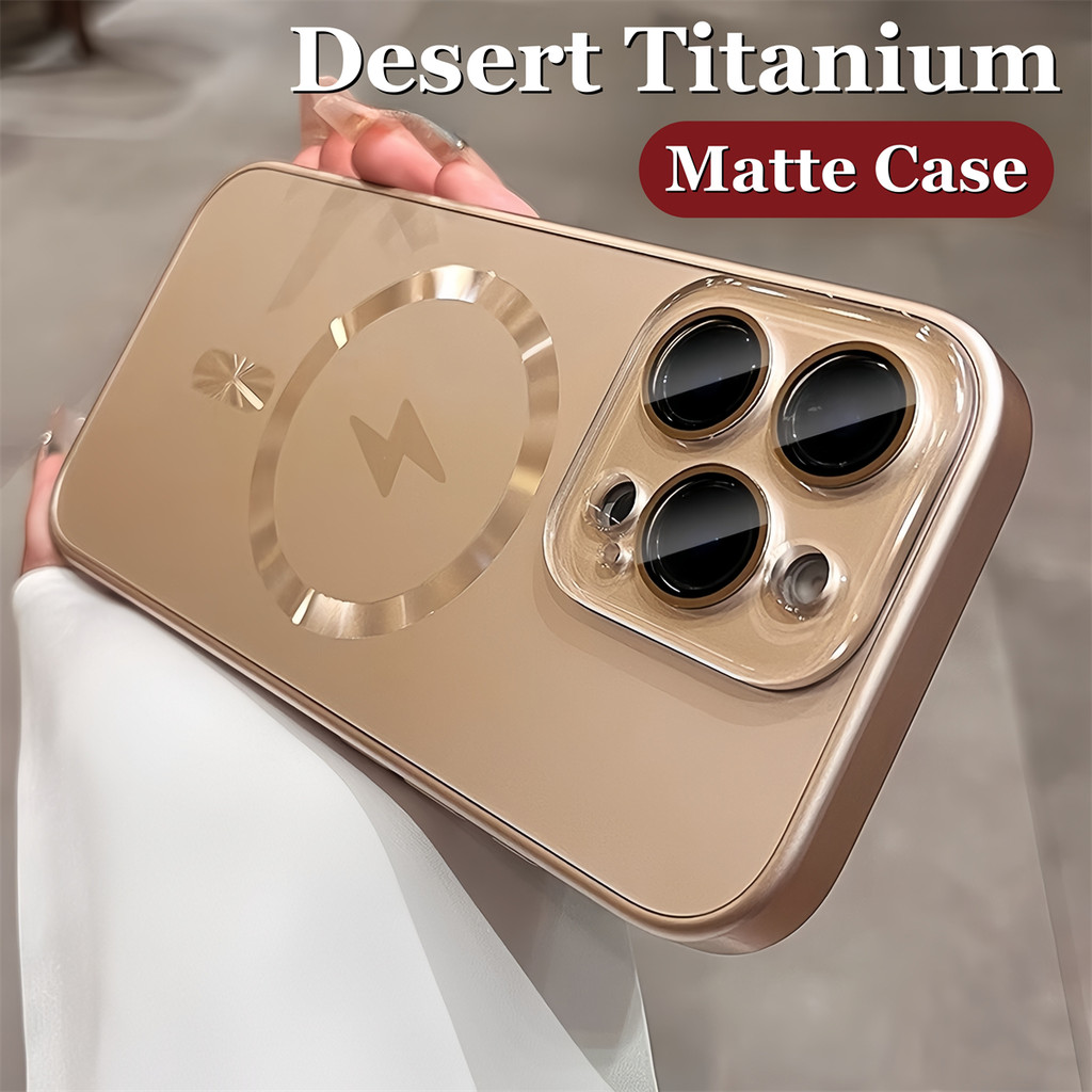 Ốp Điện Thoại Mờ Titan Sa Mạc Cho IPhone 16 Pro Max 12 13 14 15 Pro Max 11 16 Plus AG Vỏ Mờ Silicon Mềm Chống Sốc