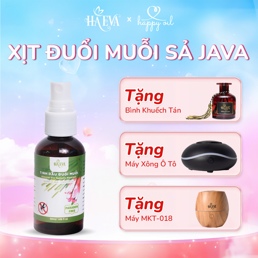 Tinh Dầu Xịt Đuổi Muỗi Sả Java HA EVA - 100% Thiên Nhiên, An Toàn Cho Trẻ Nhỏ