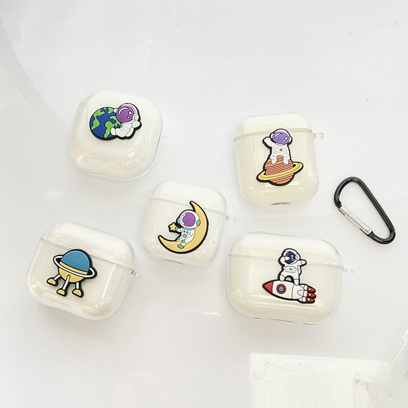 Phim Hoạt Hình Cho Beats Solo Buds Ốp Lưng Ngộ nghĩnh Phi Hành Gia Silicon Trong Suốt Tai Nghe Cho B