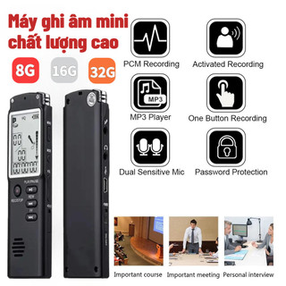 Máy ghi âm mini, bỏ túi, cầm tay tích hợp sẵn thẻ nhớ 8GB/16G/32G nhỏ gọn tiện dụng
