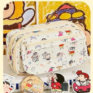  Hộp bút vải KAMI TB60 hình Shin 6 ngăn Hộp đựng bút nhiều ngăn kết hợp trong suốt ,túi bút siêu to học sinh 