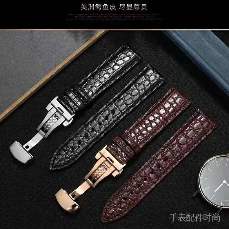 Dây Da Thật Chính Hãng Dây Da Cá Sấu Dây Đeo Đồng Hồ Họa Tiết Tròn Nam Nữ Phong Cách Thay Thế Tương 