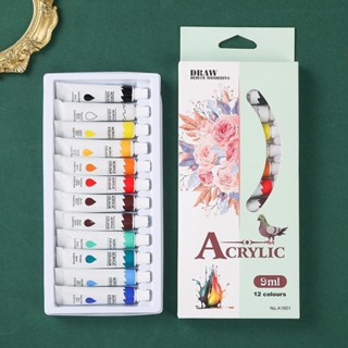 12 màu sơn màu Acrylic màu nước màu đã thiết lập các ống 9ML cho nghệ thuật sinh viên, trang bị trường học vẽ Graffiti