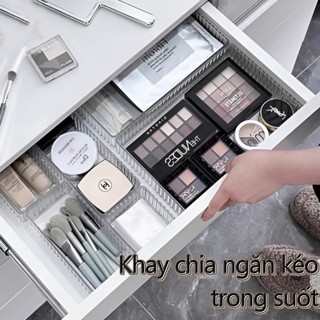   HCM  Khay Chia Ngăn Kéo Trong Suốt Khay Nhựa Đựng Mĩ Phẩm Có Thể Xếp Chồng -Pandora 