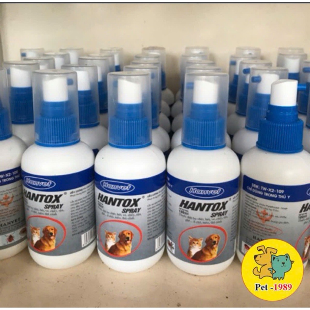 Xịt Hantox Spray ve rận, kí sinh trùng, ghẻ ở chó mèo, thú cưng 100ml 300ml Pet-1989