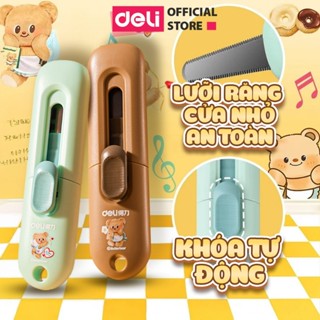 Dao rọc giấy Butter Bear Deli Gấu Bơ dễ thương- lưỡi thép không gỉ, dao rọc giấy mini bỏ túi tiện lợi