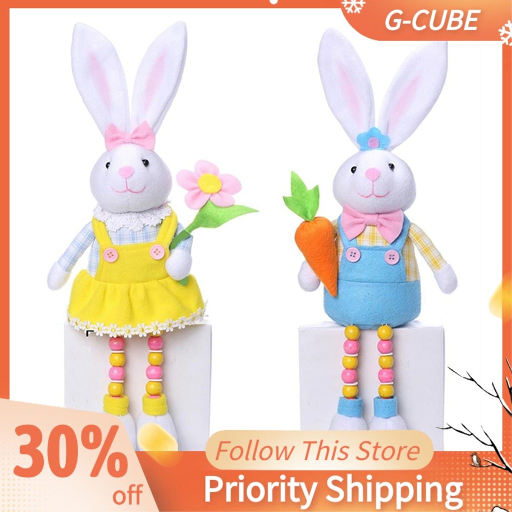 2 Chiếc Thỏ Phục Sinh Gnomes Sang Trọng Gnomes Búp Bê Nhồi Bông Cho Khay Tầng Trang Trí Tiệc