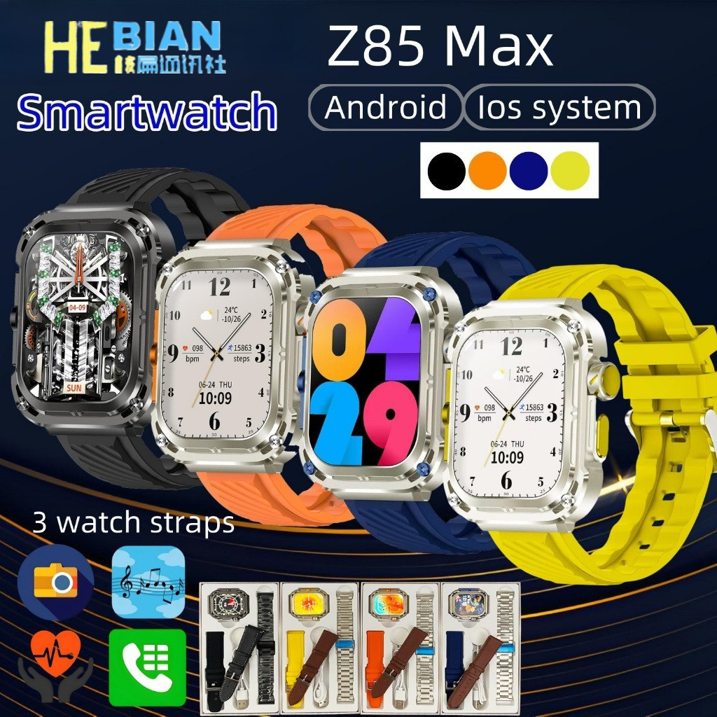 Đồng hồ thông minh HEBIAN Z85 Max, Đồng hồ thông minh, Gọi Bluetooth, Đồng hồ chống nước Android / i
