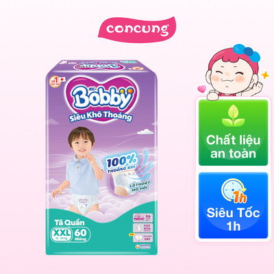 Tã quần Bobby size XXL, 60 miếng (giao bao bì ngẫu nhiên) - concung