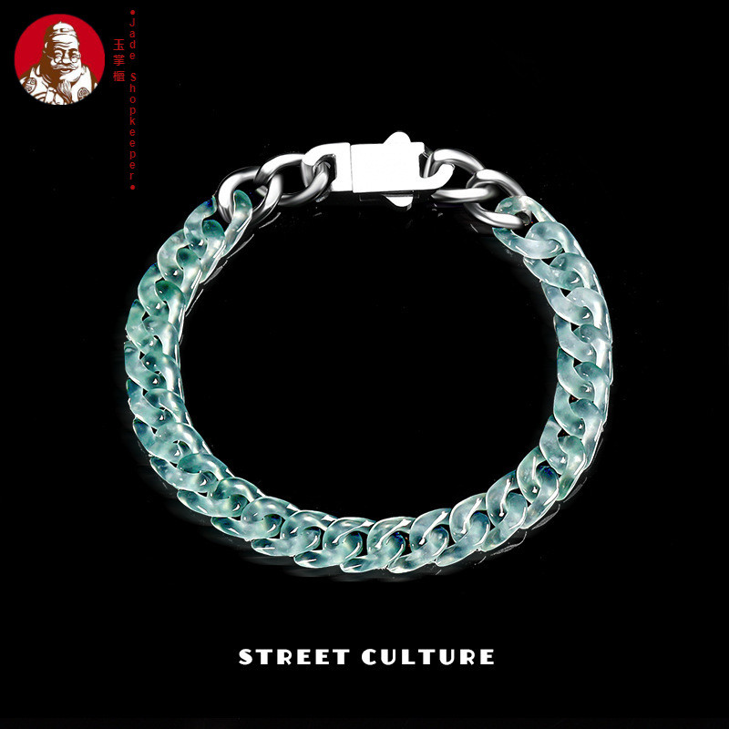 Tự nhiên A hàng băng hạt nước xanh Cuba vòng tay vòng tay