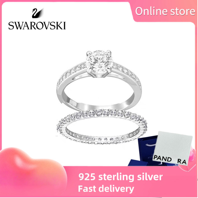Nhẫn Swarovski Thu Hút Nhẫn Cố Định Nhẫn Bạc Zircon Nhẫn Bộ Vòng Tay Nhẫn Bạc Nhẫn Thời Trang Nhẫn T