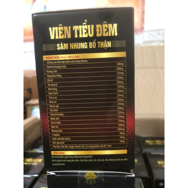 HỘP 30 VIÊN TIỂU ĐÊM SÂM NHUNG BỔ THẬN DÙNG ĐƯỢC CHO CẢ NAM VÀ NỮ