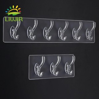 LIUJIR Móc treo tường PVC đa ứng dụng cho phòng tắm, móc treo quần áo không dấu vết tự dính nhà bếp