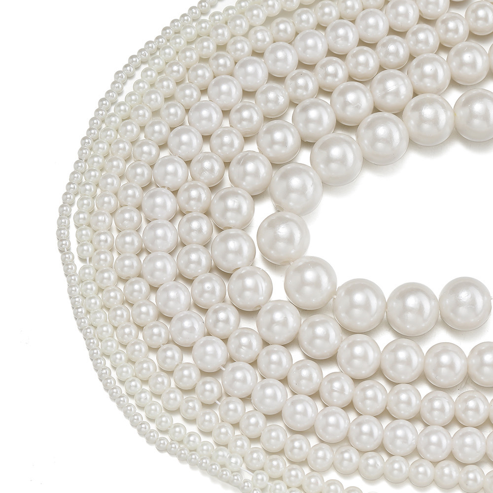 St.kunkka 20-900pcsABS Sợi Cotton Giả Ngọc Trai 3 ~ 12mm Đục Lỗ Dầu Giả Ngọc Trai DIY Trang Sức Vòng Cổ Chất Liệu Phụ Kiện