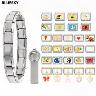 Thỏ Ong Hoa Ngôi Sao Ý Quyến Rũ Vòng Tay Phù Hợp Với 9 Mm Thép Không Gỉ Vòng Tay DIY Trang Sức Làm Phụ Kiện Retro Cá Tính Mô Đun Vòng Tay Phụ Kiện