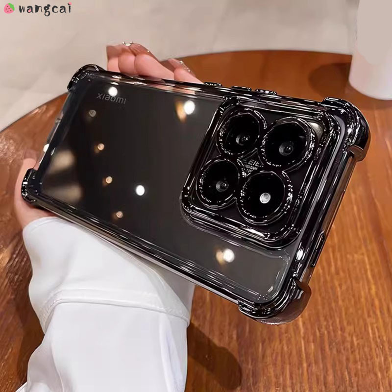 Dành Cho Xiaomi Poco C65 C55 F6 F5 X6 X3 M6 M2 Pro NFC F3 Ốp Điện Thoại Có Ống Kính Máy Ảnh Mạ Phim Sáng Bóng Đơn Giản Trong Suốt Bốn Góc Túi Khí Chống Sốc Vỏ Mềm