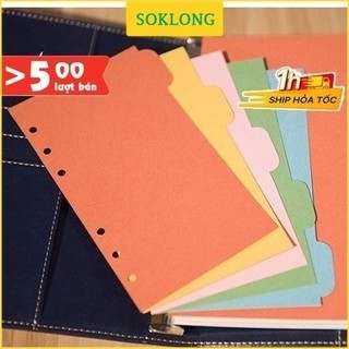 Set 5 tab phân trang sổ còng A5-B5 bìa cứng màu Pastel Sổ KLONG, tab bìa mục P05 (Đọc kỹ mô tả)