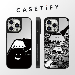 Casetify độc đáo Nghệ thuật mặt gương trắng đen nghệ thuật cho iPhone 15 Pro Max 14 Plus 13 ProMax 12 12Pro 11 Vỏ bảo vệ cứng bằng điện thoại chống sốc